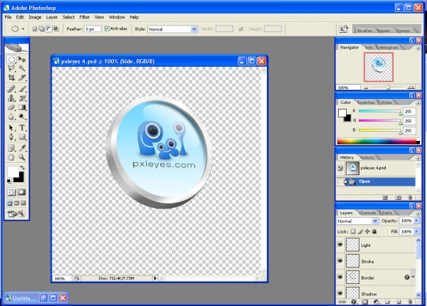 Creation of 3D pxleyes.com Icon: Step 6